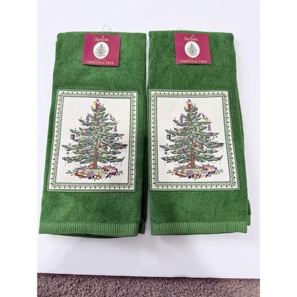 Spode Christmas Tree Kitchen Towels Set Of 4 NWT - Picture 2 of 8